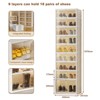 Shoe Boxes, Stackable Foldable Shoe Cabinet with Magnetic Door Design, Plastic Shoe Storage for 12 Pairs Space-Saving Organizer, White - 3 of 4