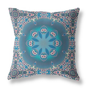 20" Blue and Pink Throw Pillow - 1 of 4