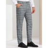 Lars Amadeus Men's Flat Front Office Prom Classic Plaid Dress Pants - 2 of 4