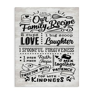 Stupell Industries Our Family Recipe Motivational Kitchen Phrases Life Ingredients, 48" x 36" - 1 of 4
