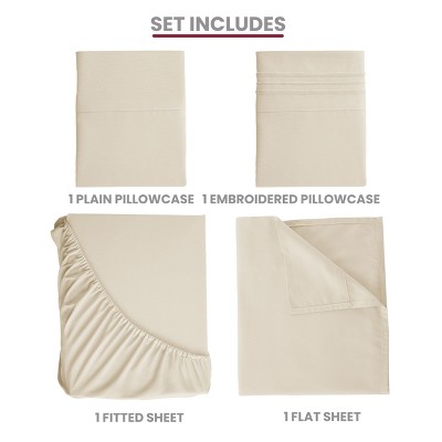 Vanilla Twin Microfiber Deep Pocket Sheet Set
