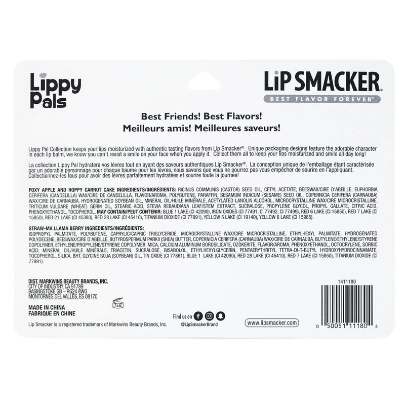 Lip Smacker Lippy Pal Lip Balm - Fox/Bunny/Llama - 0.54oz/3pk, 5 of 8