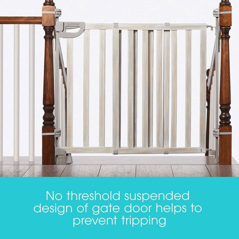 Summer Infant Banister and Stair Wood Safety Gate with Extra Wide Door Design and Comfort Grip handle for Easy One Handed Release, Multicolor, 3 of 7