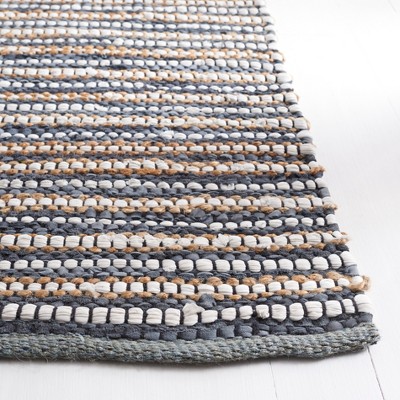 Edgy Elegance Gray Cowhide Handmade Flat Woven Rug