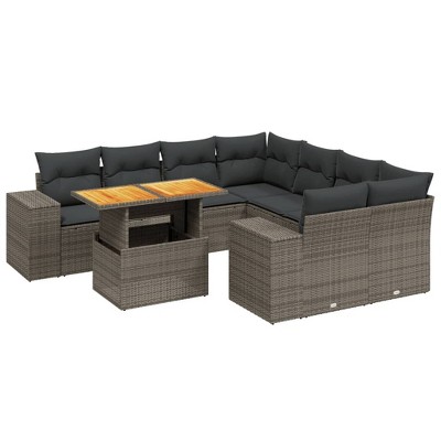 vidaXL Garden Sofa Set Grey