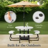 Best Choice Products 8-Person Circular Outdoor Picnic Table w/ 4 Benches, Umbrella Hole, 2000lb Capacity - 4 of 4
