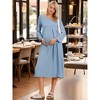 INSPIRE CHIC Womens Nursing Dress Zip Flowy Tiered Fall Winter Pleated Long Sleeve Maternity Dresses for Breastfeeding - 3 of 4