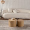 2-Piece Nesting Round Coffee Table Set,Modern Wooden Drum End Tables,Space Saving Accent Tables for Living Room Bedroom-Baofuwish - 3 of 4