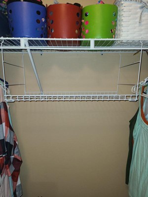Rubbermaid 24 Universal Closet Steel Wire Added Storage Hanging Shelf (2 Pack)