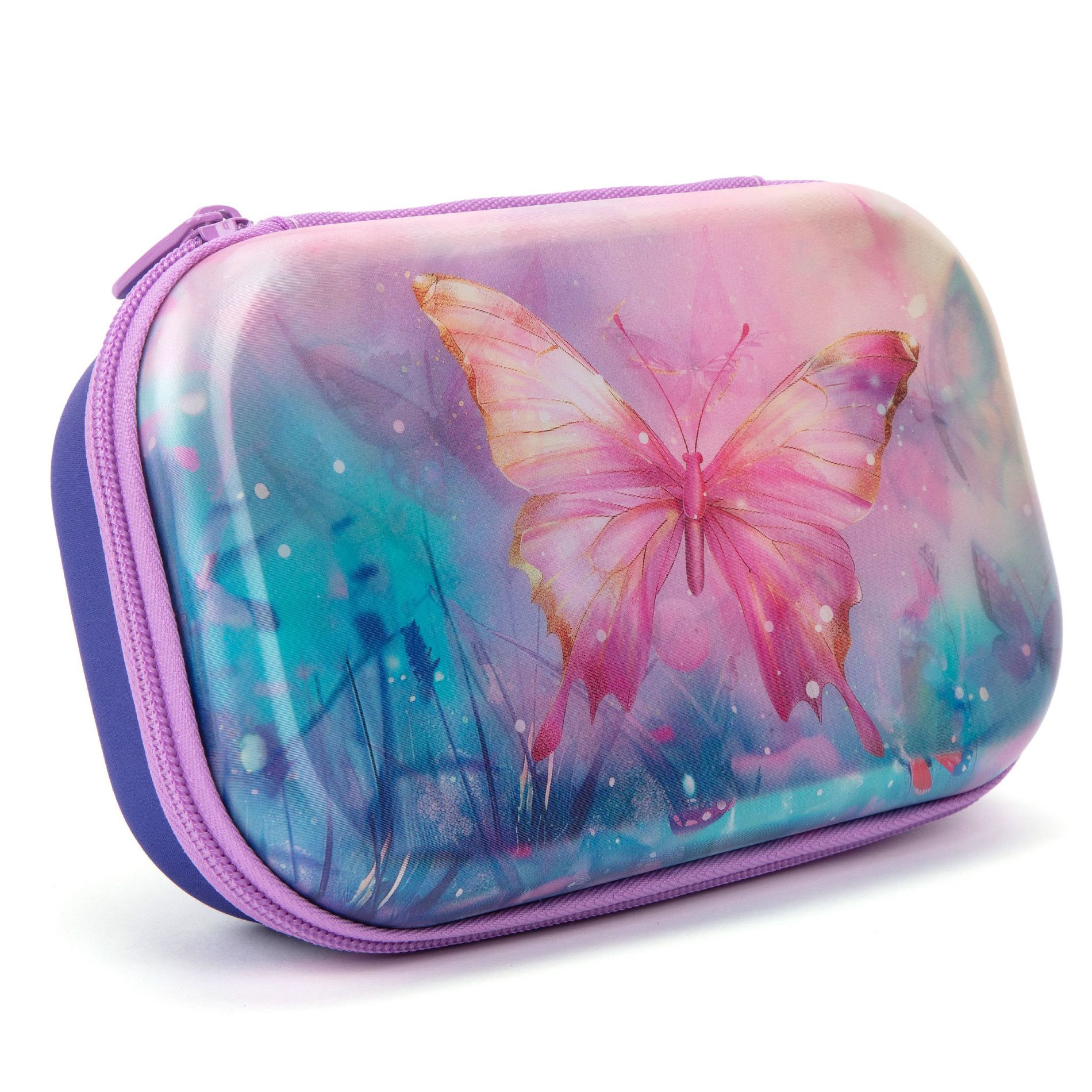 ZIPIT 3D Lenticular Pencil Case for Girls, Butterflies Pencil Box