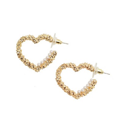 SOHI Women's Green Heart Hoop Earrings