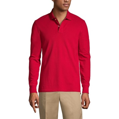 Lands' End School Uniform Young Men's Long Sleeve Mesh Polo Shirt