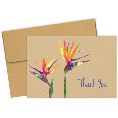 50ct Paradise Thank You Note Card & Envelopes
