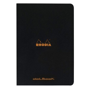 Rhodia Slim Staplebound Notebook - Dot grid 48 sheets - 8 1/4 x 11 3/4 - Black cover - 1 of 3