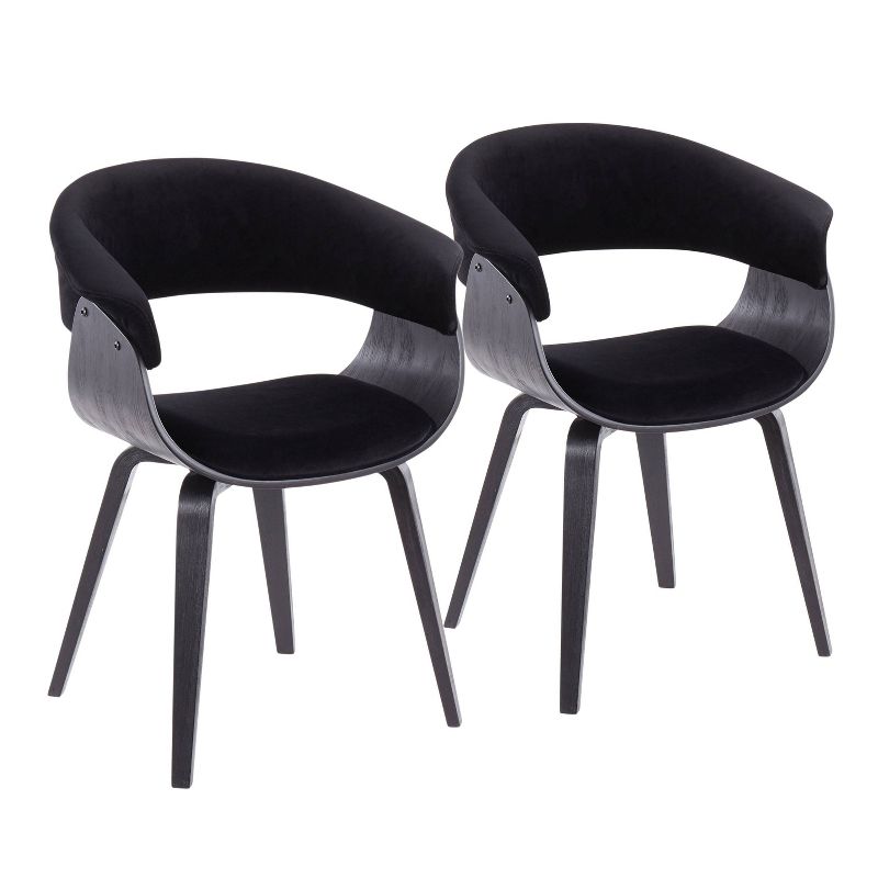 Set of 2 Fabrico Mid-Century Modern Dining/Accent Chair - Lumisource, 1 of 14