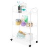 Whitmor Small Household Cart White: Portable Storage & Organization, Steel & MDF, 13" Cube Compatible, 47.6" W x 11.8" D - 2 of 3