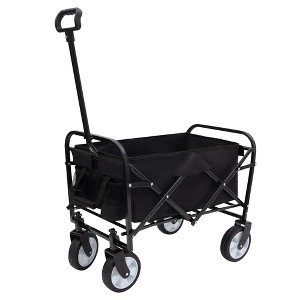 NAYSAYE Wagons Collapsible Utility Cart with Dual Layer Storage for Outdoor Activities, Black, 25.98"*17.32"*37.4" - 1 of 4