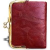 BEAFUP Womens Wallet,Ladies Vintage Leather Bifold Wallet with Zipper & Kiss Lock - Compact Coin Purse for Daily Use,Travel,and Shopping - 4 of 4