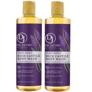 Dr. Jacobs Naturals Plant-Based Castile Body Wash Gel- Lavender- Hypoallergenic -Dermatologist tested - 1 of 4
