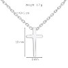 925 Sterling Silver Cross Necklace for Women - Bright White Rhodium Plating - Solid Minimalist Design - 3 of 4