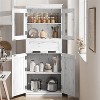 67" Tall Bathroom Storage Cabinet with Glass Doors, Adjustable Shelves, Drawer for Bathroom, Dining Room, Living Room - 3 of 4