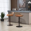 VYNXARIA Modern Swivel Bar Stools Set of 2 Adjustable Counter Height Chairs with Footrest for Kitchen, Dining Room,Orange - 2 of 4