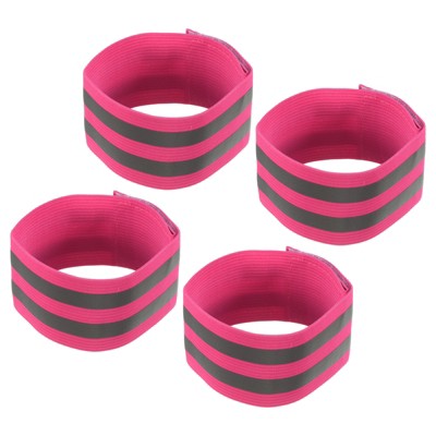 Unique Bargains Reflective Bands for Arm Wrist Ankle Leg 14x2 Inch Strip Green 4 Pack