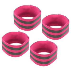 Unique Bargains Reflective Bands for Arm Wrist Ankle Leg 14x2 Inch Strip Green 4 Pack - 1 of 4