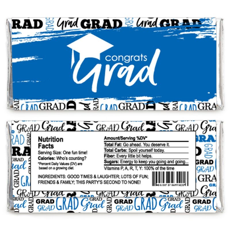 Big Dot of Happiness Blue Grad - Best is Yet to Come - Candy Bar Wrapper Royal Blue  Graduation Party Favors - Set of 24, 2 of 5
