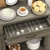 Okak Barn Door Style Buffet Cabinet with Storage for Living Room 34.5" Farmhouse Kitchen Sideboard Cabinet with Adjustable Shelf - 3 of 4