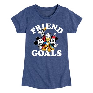 Girls' - Disney - Mickey And Friends Friend Goals Fitted Short Sleeve Graphic T-Shirt - 1 of 4