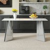 Vynxaria Dining Tables - 63" Cold Jade Elegance with Silver Butterfly Accents - 2 of 4