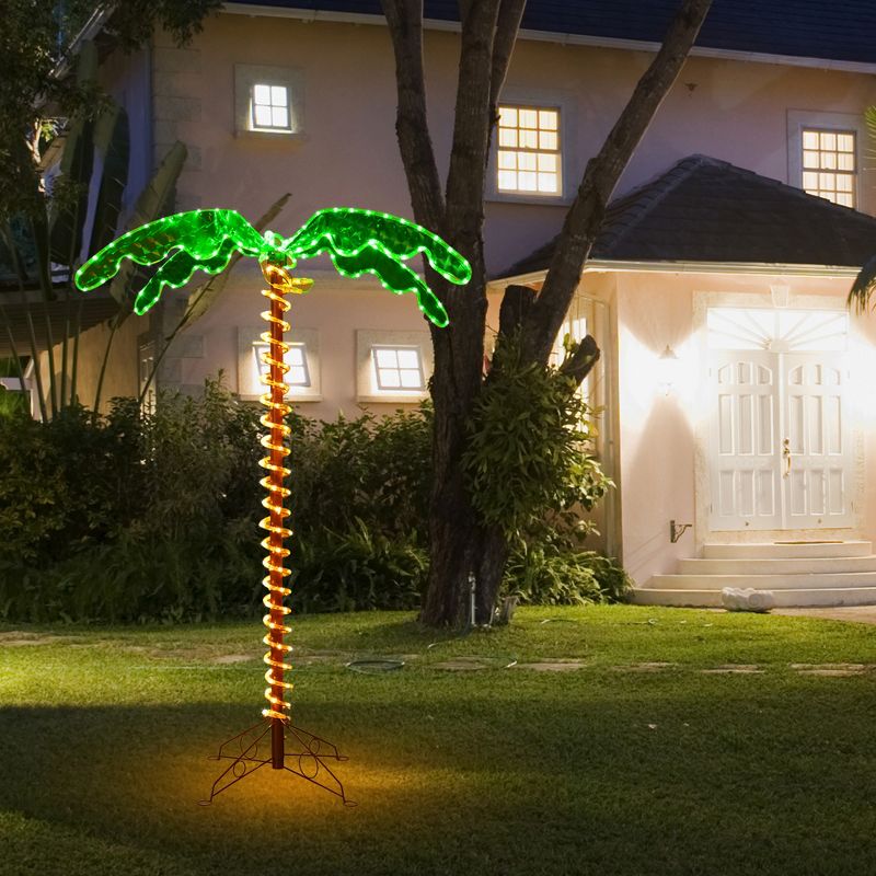 Costway 5ft Pre-lit LED Rope Light Palm Tree Hawaii-Style Holiday Decor w/ 198 LED Lights, 1 of 11