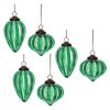 Green Ribbed Crackle Glass Ornament (Set of 6) - 2 of 3