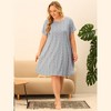 Agnes Orinda Women's Plus Size Floral Short Sleeve Round Neck Soft Nightgowns - 3 of 4