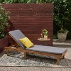 Christopher Knight Home Nadine Outdoor Acacia Wood Armless Adjustable Chaise Lounge with Cushion - 2 of 4