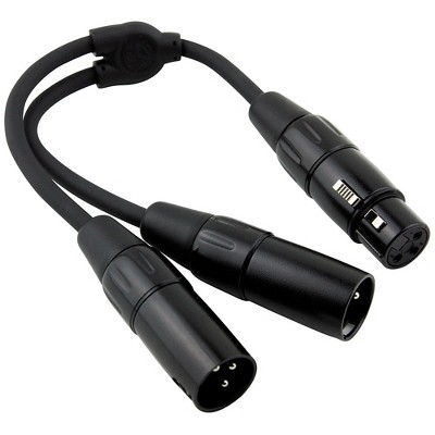 Pig Hog Y Cable XLR(F) to Dual XLR(M) 6 in.