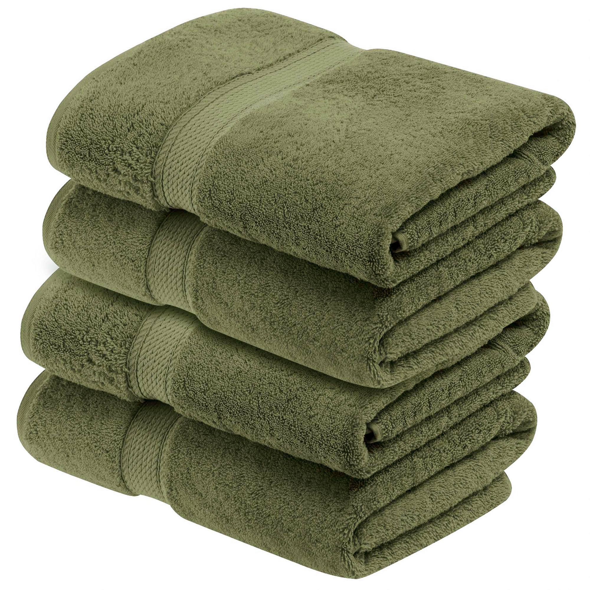 Luxury Egyptian Cotton Heavyweight Ultra-Plush Bath Towel Set of 4, Forest Green - Blue Nile Mills