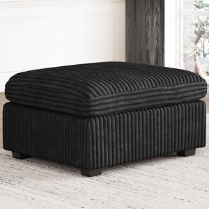 Belffin Corduroy Storage Ottoman - Modular Footrest with Hidden Compartment & Tool-Free Assembly - 1 of 4