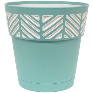 Deroma Mosaic 7.49 in. H X 8 in. D Resin Vaso Save Planter Teal - 1 of 1