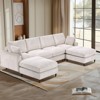 VYNXARIA Modern corduroy modular section sofa, U-shaped convertible L-shaped sofa set with pillow,6 seat - 2 of 4