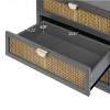 Sapphtopaz Natural Dresser for Bedroom Rattan Drawers Wooden Closet Organizers with Gold Handles Chest of Drawers for Bedroom, Living Room - 2 of 4