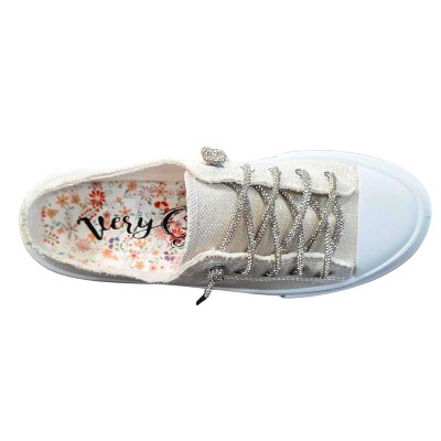 Женские кроссовки Very G Womens Aman Slip On Platform Sparkle Canvas Sneaker, Natural (9) — фото 5