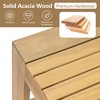 Transitional Style 3-Piece Outdoor Patio L-Shaped Acacia Wood Sectional Sofa Set with Coffee Table and Ottoman - 2 of 4