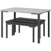 Space-Saving Dining Set for 4: 43.3" Kitchen Table & 2 Upholstered Benches ,3-Piece Apartment Solution for Small Spaces, Dining Room - 2 of 4