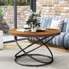 Bekrvio Mid Century Modern Round Coffee Table, 31.5" Wood Top with Metal Legs | Retro Home Furniture for Living Room, Bedroom, Office, Reception - 4 of 4
