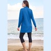Swim 365 Women's Plus Size Chlorine Resistant Long-Sleeve Mock Neck Swim Tee - 3 of 4