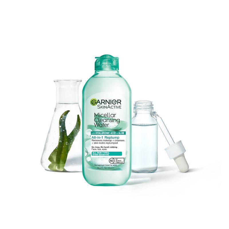 Garnier SkinActive Replumping Hyaluronic Acid + Aloe Micellar Cleansing Water, 3 of 14