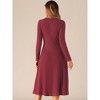 INSPIRE CHIC Women's Casual Square Neck A-Line with Pockets Knitted Sweater Dress - 3 of 4
