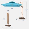 Best Choice Products 10ft Square Woodgrain Pattern 2-Tier Outdoor Solar LED Cantilever Umbrella w/ Base - 2 of 4